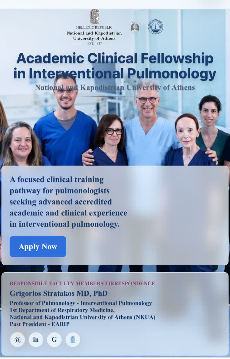 Academic Clinical Fellowship in Interventional Pulmonology, National and Kapodistrian University of Athens