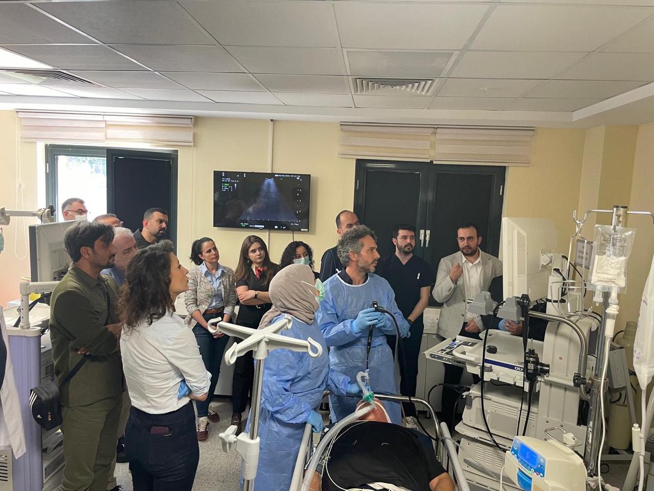 EBUS procedure with international observers at Gülhane